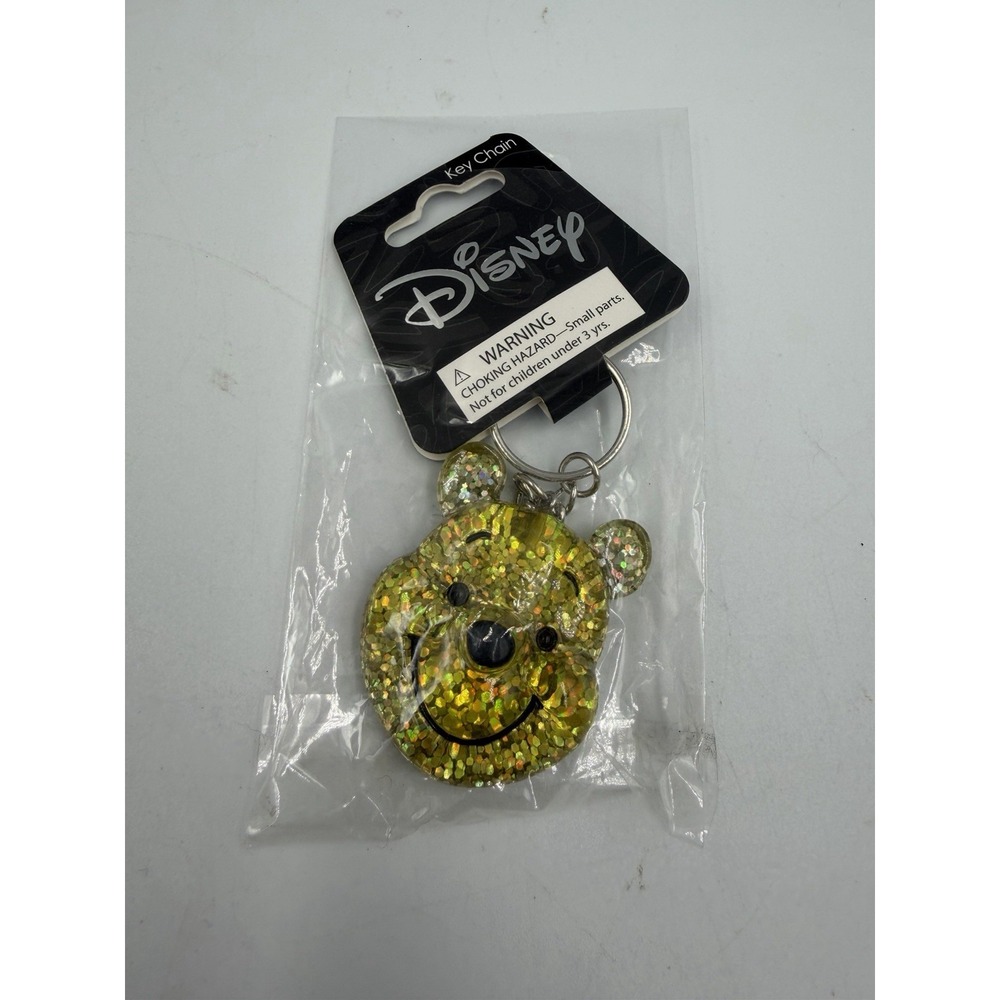 Disney Winnie the Pooh Glittery Glitzy Keychain NEW IN PACKAGING SEALED